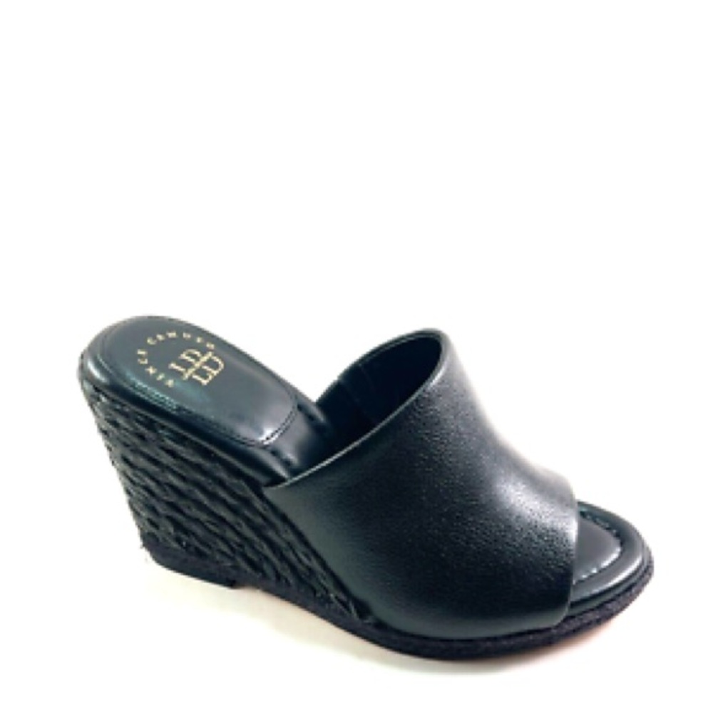 Vince Camuto Black Wedge Mules
